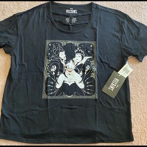 Disney Villains Crop Shirt Womens Medium Maleficent Ursula Evil Queen Hot Topic